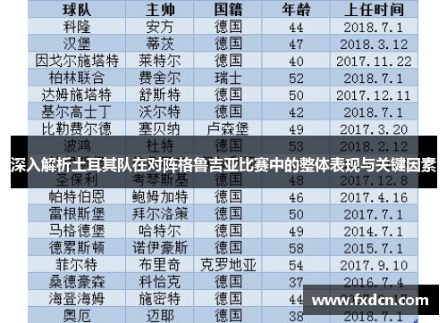 深入解析土耳其队在对阵格鲁吉亚比赛中的整体表现与关键因素